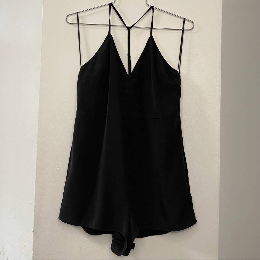 Keepsake the Label Black Strappy T-Back V-Neck Romper in Size Women’s Small